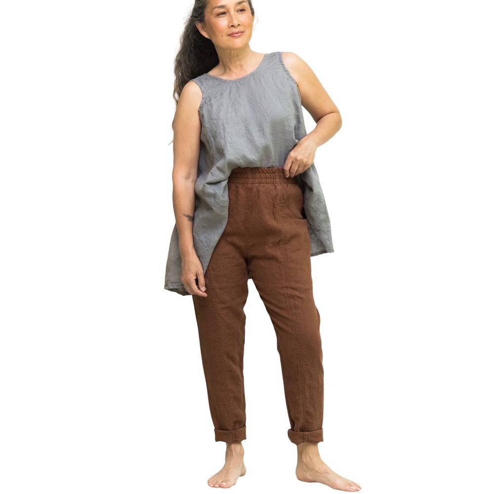 Elizabeth Suzann The Clyde Culottes 100% Linen Terracotta 2-R Workwear Utility